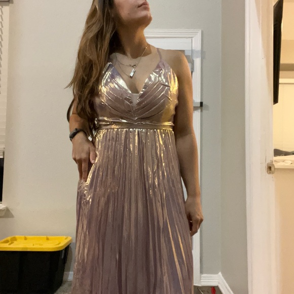 Fashion Nova Pleated Dress - Lavender - Metalic- MM - Picture 6 of 6